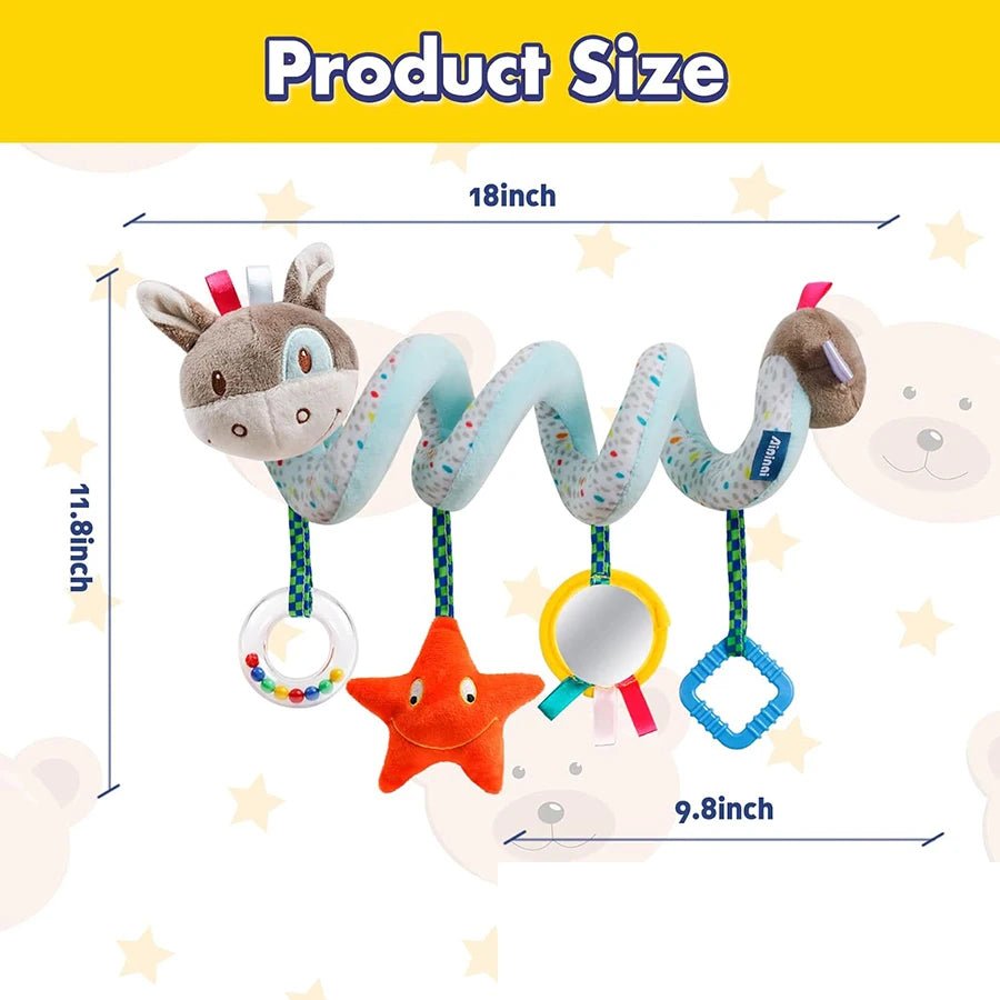 Jouet Spirale Siège Auto Poussette Bébé – Jouet Sensoriel Doux 0-12 Mois Lit & Berceau