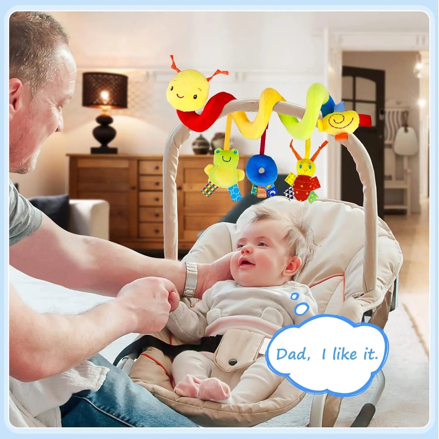 Jouet Spirale Siège Auto Poussette Bébé – Jouet Sensoriel Doux 0-12 Mois Lit & Berceau