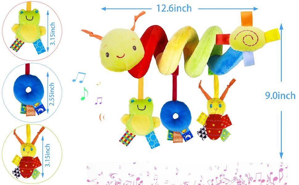 Jouet Spirale Siège Auto Poussette Bébé – Jouet Sensoriel Doux 0-12 Mois Lit & Berceau