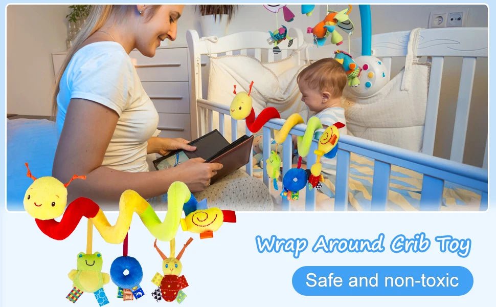 Jouet Spirale Siège Auto Poussette Bébé – Jouet Sensoriel Doux 0-12 Mois Lit & Berceau