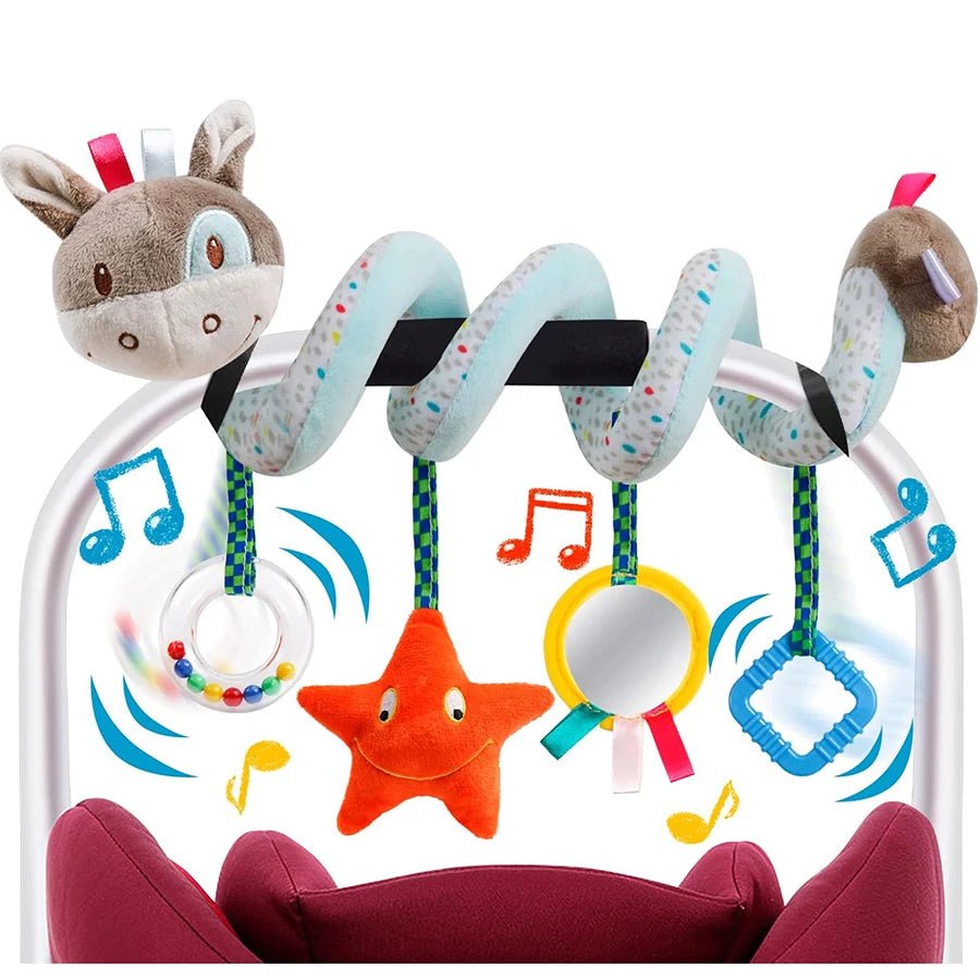 Jouet Spirale Siège Auto Poussette Bébé – Jouet Sensoriel Doux 0-12 Mois Lit & Berceau