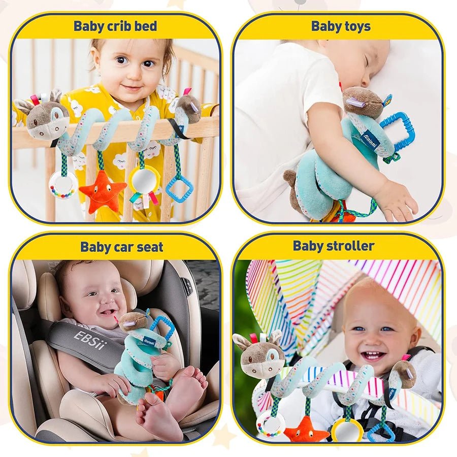 Jouet Spirale Siège Auto Poussette Bébé – Jouet Sensoriel Doux 0-12 Mois Lit & Berceau
