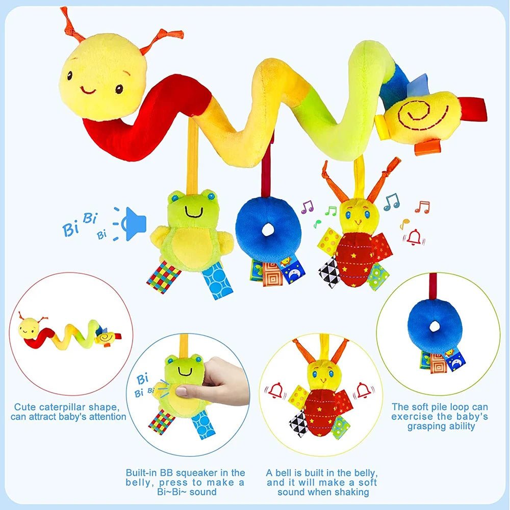 Musical Spiral Baby Toy – Cot Crib Stroller Car Seat Developmental Toy, Rattle Boy Girl
