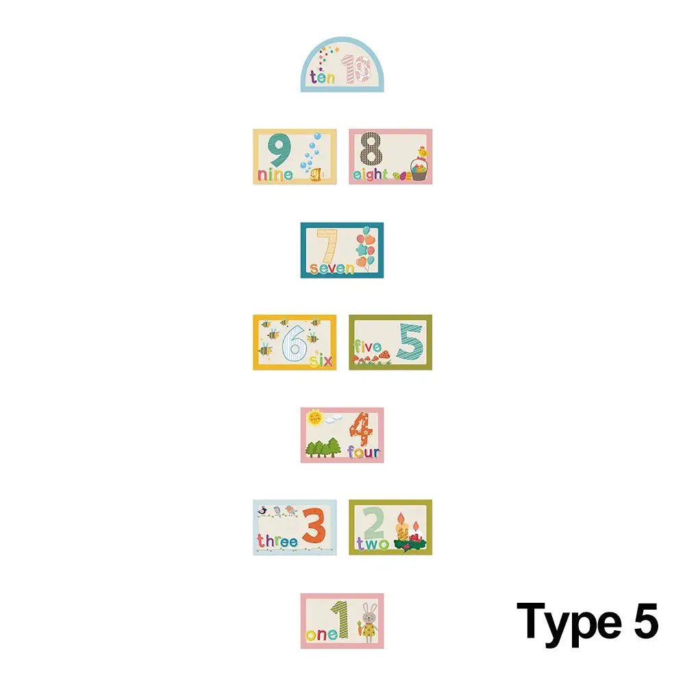 Sticker Sol Jeu de Marelle Chiffres – Autocollant PVC Éducatif Chambre Bébé Maternelle, Cadeau Parent-Enfant
