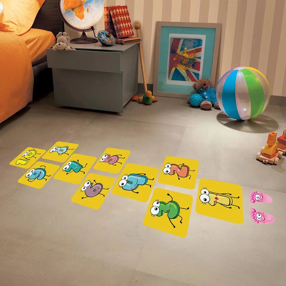 Sticker Sol Jeu de Marelle Chiffres – Autocollant PVC Éducatif Chambre Bébé Maternelle, Cadeau Parent-Enfant
