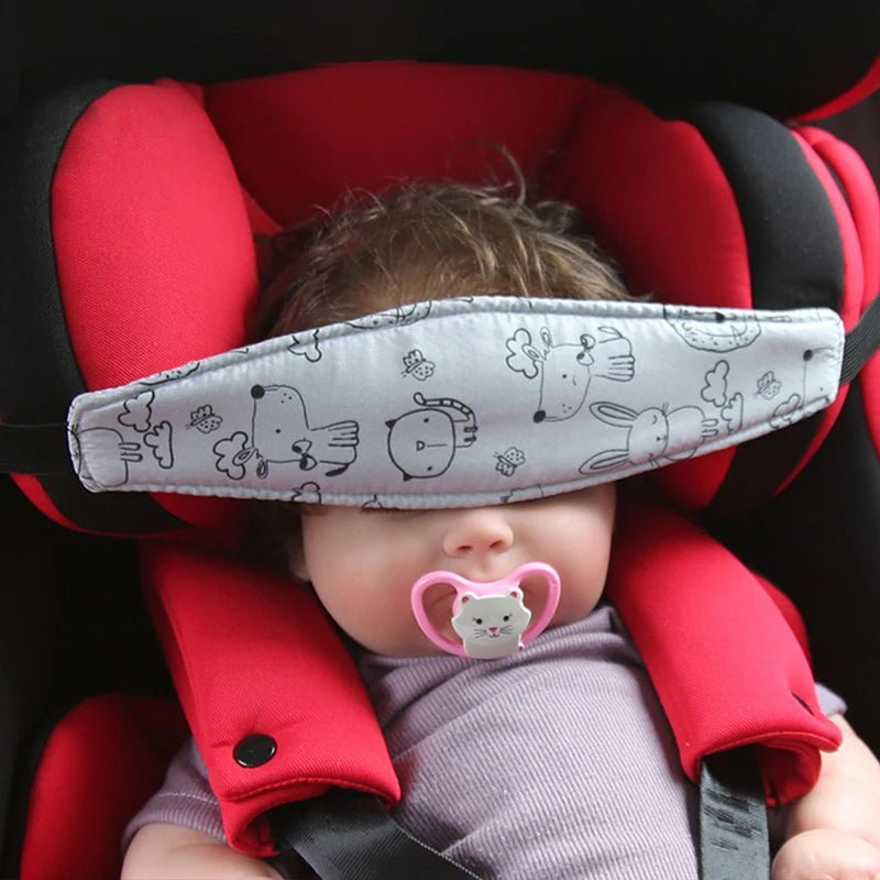 Support de tête pour siège auto bébé – Ceinture de maintien ajustable pour poussette & sommeil sécurisé
