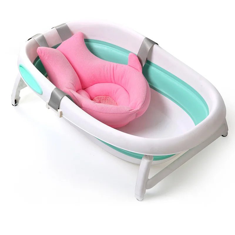Tapis de Bain Requin Bébé Pliable 80cm – Siège Doux Antidérapant Nouveau-Né | Rose & Bleu