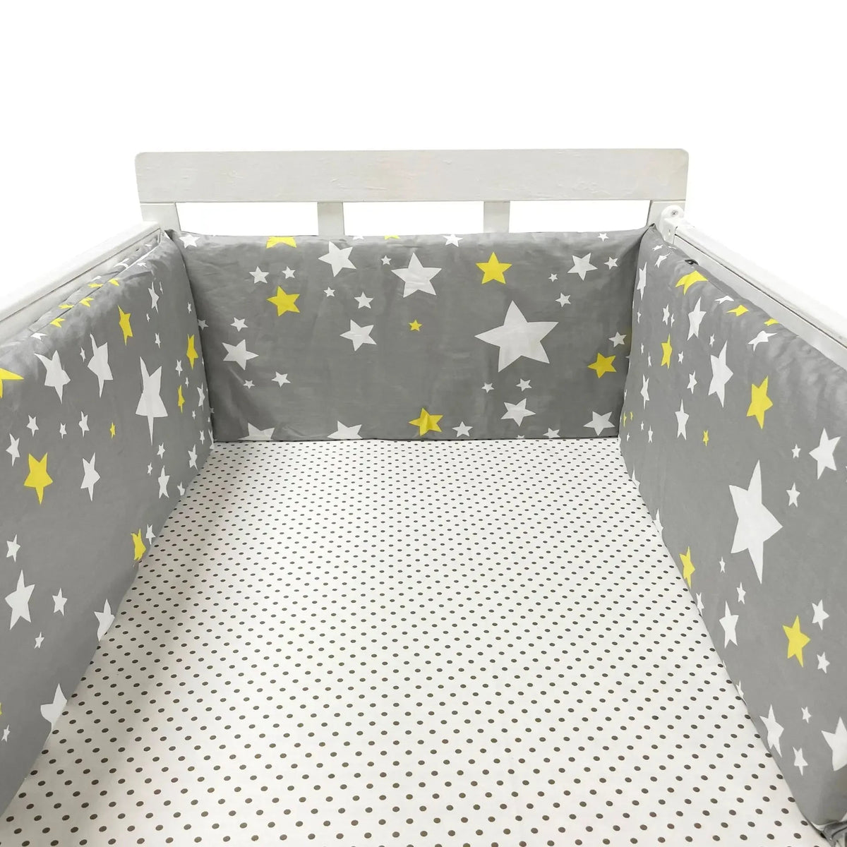Tour de Lit Bébé Coton Imprimé Double Face – Pare-Chocs Berceau Motifs Housse Zippée 200cm