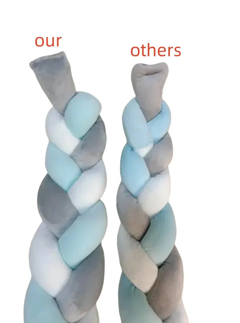 Tour de Lit Bébé Tressé Nœuds Coton PP – Pare-Chocs Berceau Nouveau-Né Large Choix Coloris 1M à 4M