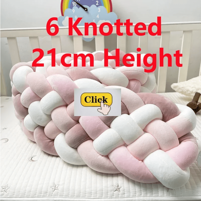 Tour de Lit Bébé Tressé Nœuds Coton PP – Pare-Chocs Berceau Nouveau-Né Large Choix Coloris 1M à 4M