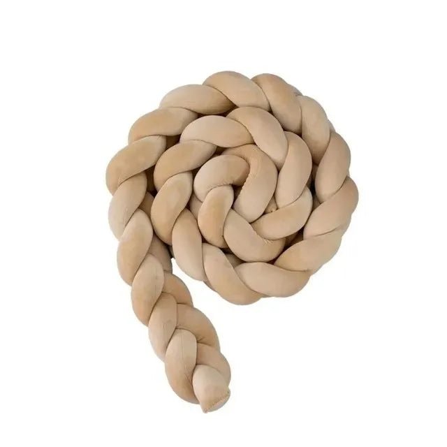 Tour de Lit Bébé Tressé Nœuds Coton PP – Pare-Chocs Berceau Nouveau-Né Large Choix Coloris 1M à 4M