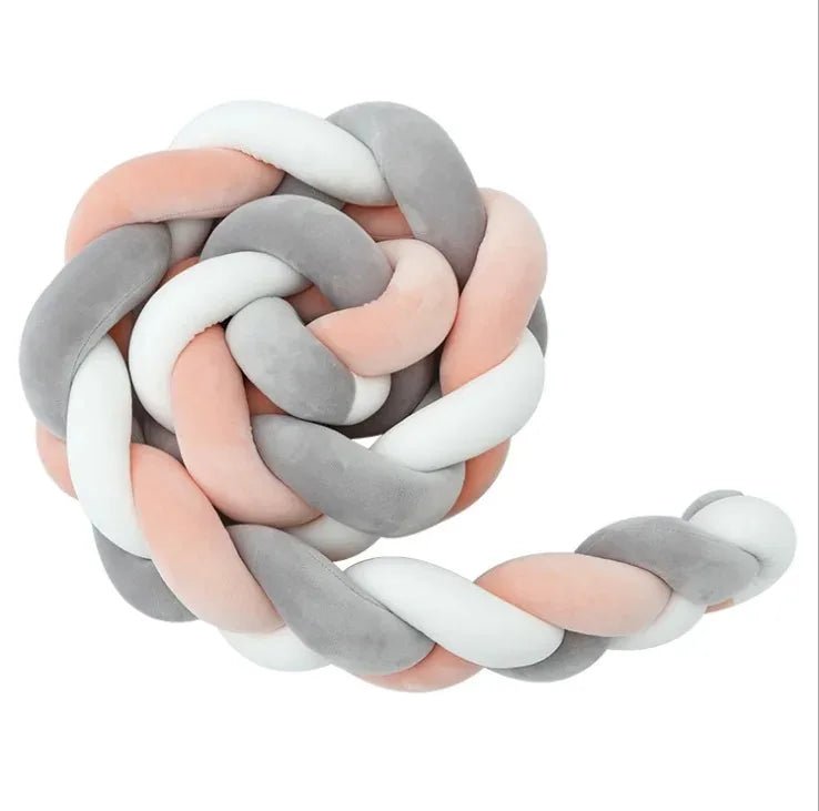Tour de Lit Bébé Tressé Nœuds Coton PP – Pare-Chocs Berceau Nouveau-Né Large Choix Coloris 1M à 4M