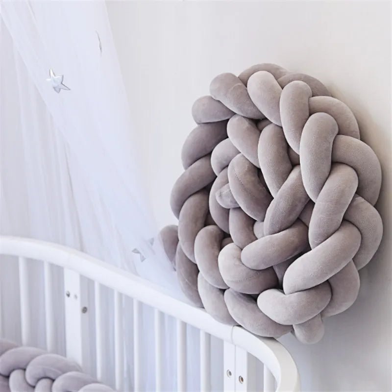 Tour de Lit Bébé Tressé Nœuds – Pare-Chocs Berceau Lavable 1M 2M 3M 4M