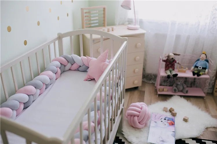 Tour de Lit Bébé Tressé Nœuds – Pare-Chocs Berceau Lavable 1M 2M 3M 4M