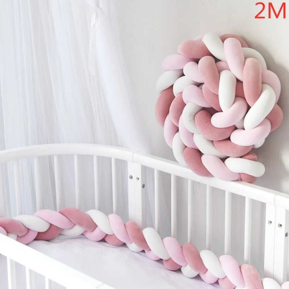 Tour de Lit Bébé Tressé Nœuds – Pare-Chocs Berceau Lavable 1M 2M 3M 4M