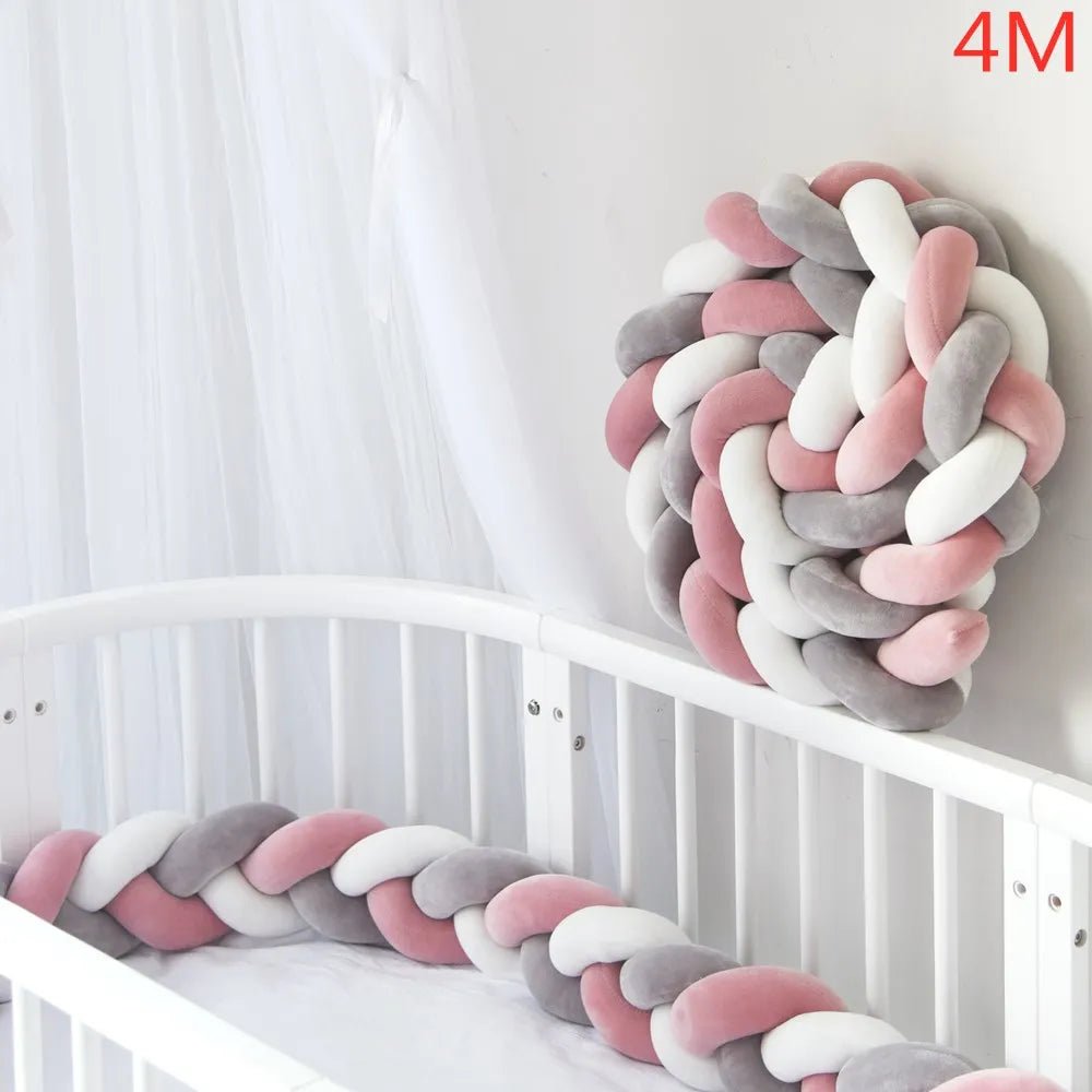 Tour de Lit Bébé Tressé Nœuds – Pare-Chocs Berceau Lavable 1M 2M 3M 4M