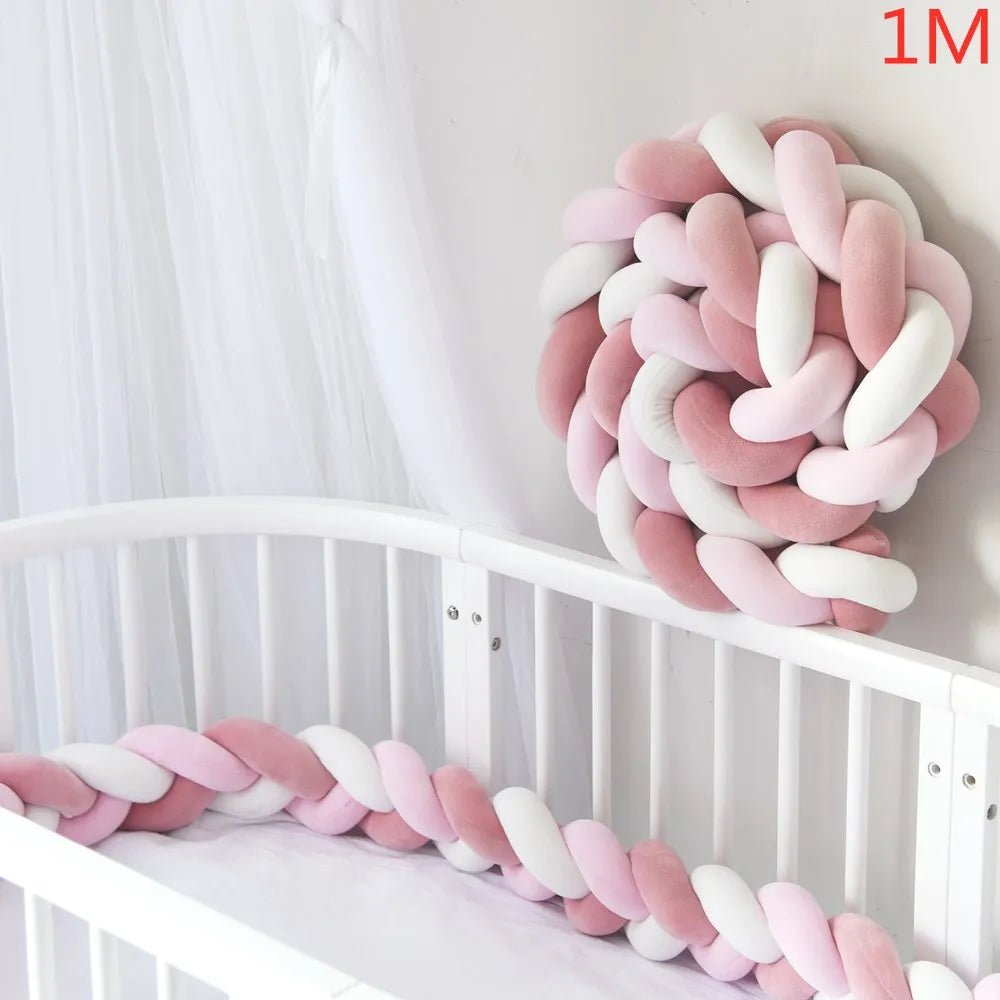 Tour de Lit Bébé Tressé Nœuds – Pare-Chocs Berceau Lavable 1M 2M 3M 4M