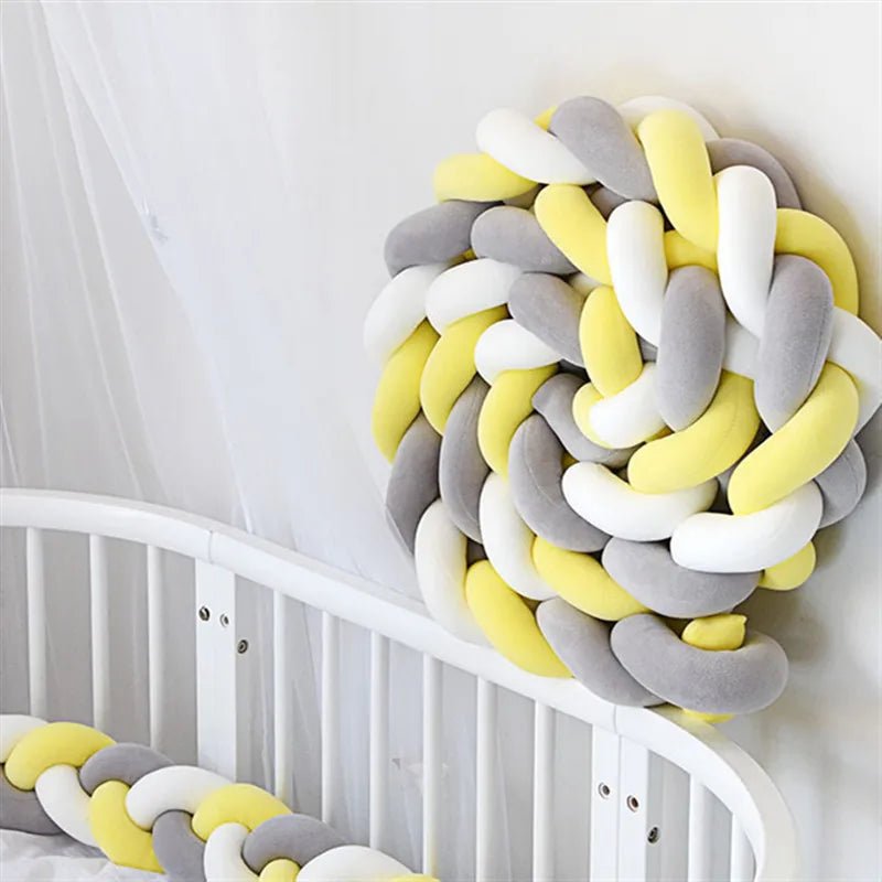 Tour de Lit Bébé Tressé Nœuds – Pare-Chocs Berceau Lavable 1M 2M 3M 4M