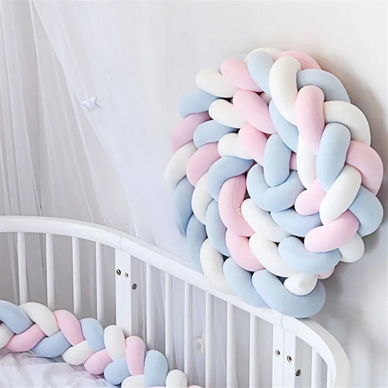 Tour de Lit Bébé Tressé Nœuds – Pare-Chocs Berceau Lavable 1M 2M 3M 4M