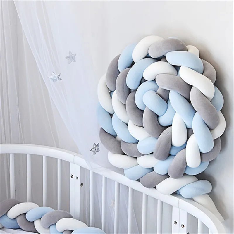 Tour de Lit Bébé Tressé Nœuds – Pare-Chocs Berceau Lavable 1M 2M 3M 4M