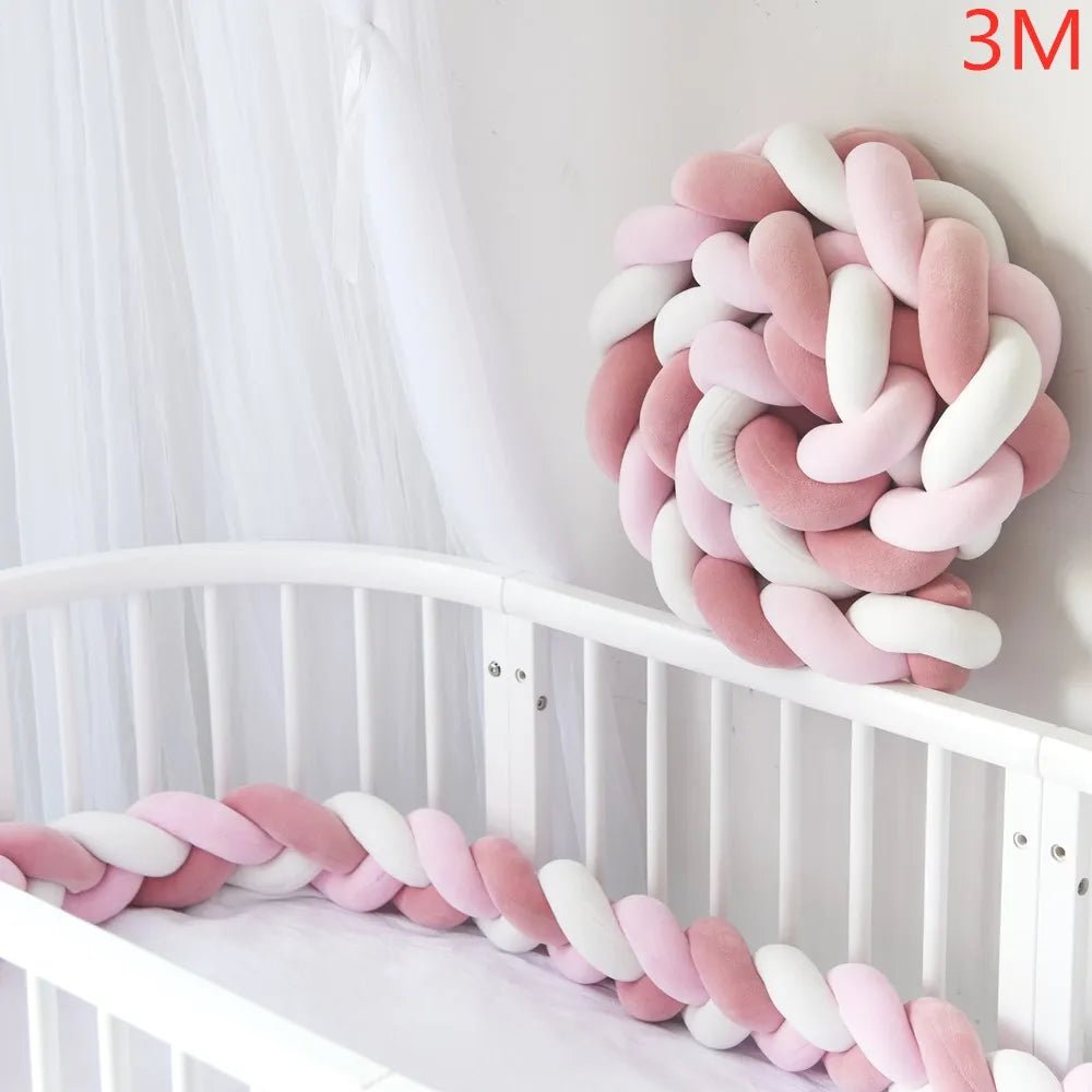 Tour de Lit Bébé Tressé Nœuds – Pare-Chocs Berceau Lavable 1M 2M 3M 4M
