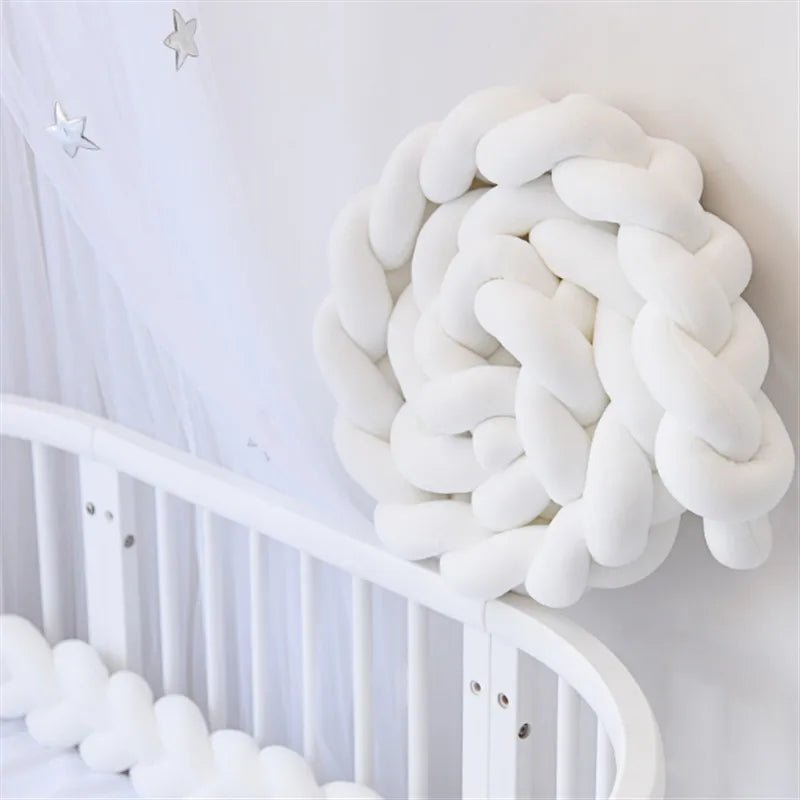 Tour de Lit Bébé Tressé Nœuds – Pare-Chocs Berceau Lavable 1M 2M 3M 4M