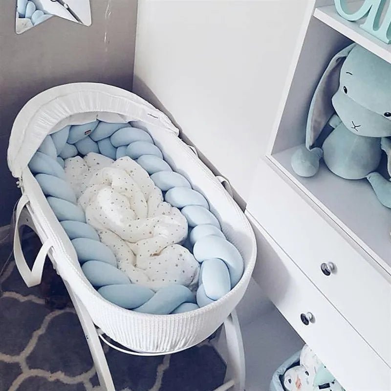 Tour de Lit Bébé Tressé Nœuds – Pare-Chocs Berceau Lavable 1M 2M 3M 4M