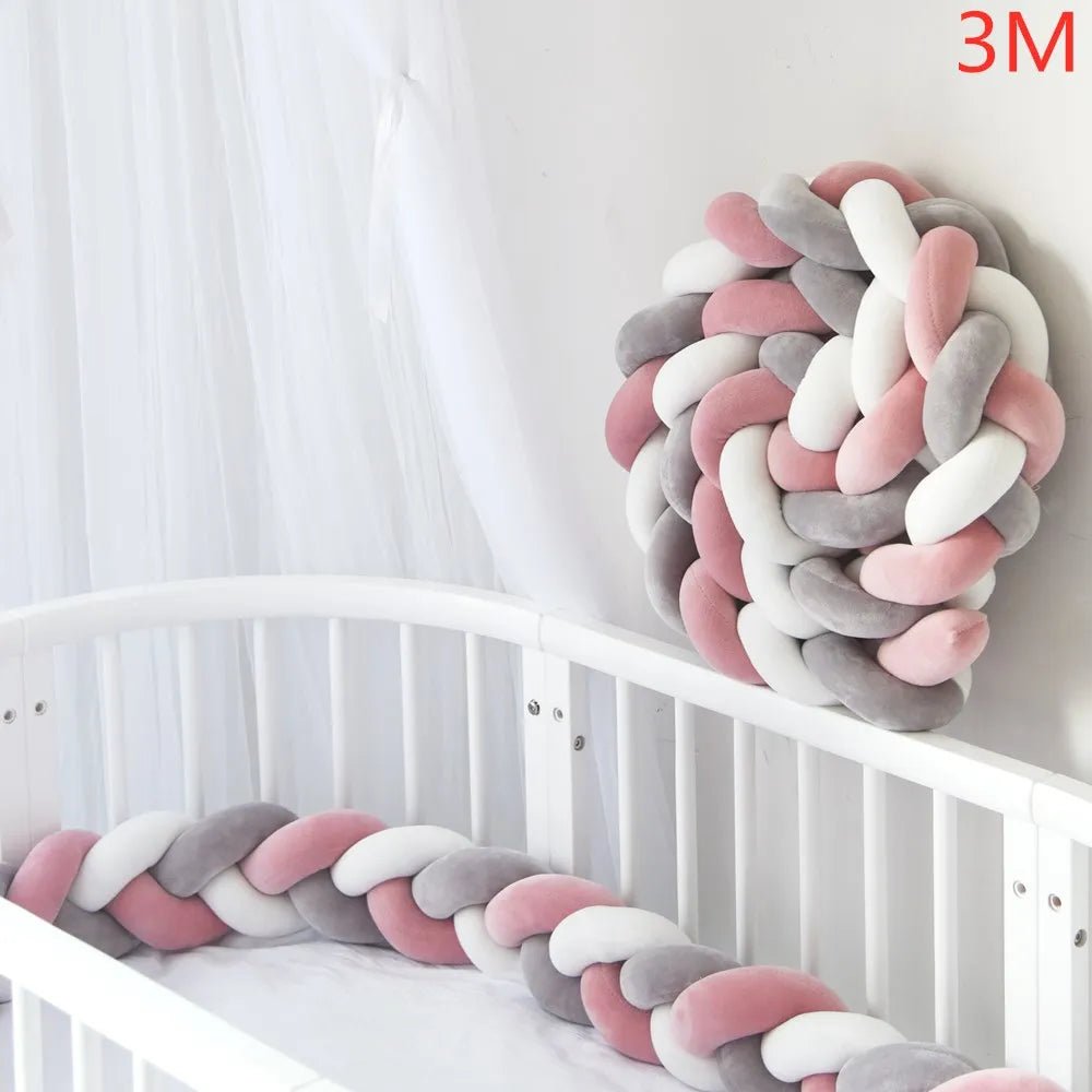 Tour de Lit Bébé Tressé Nœuds – Pare-Chocs Berceau Lavable 1M 2M 3M 4M