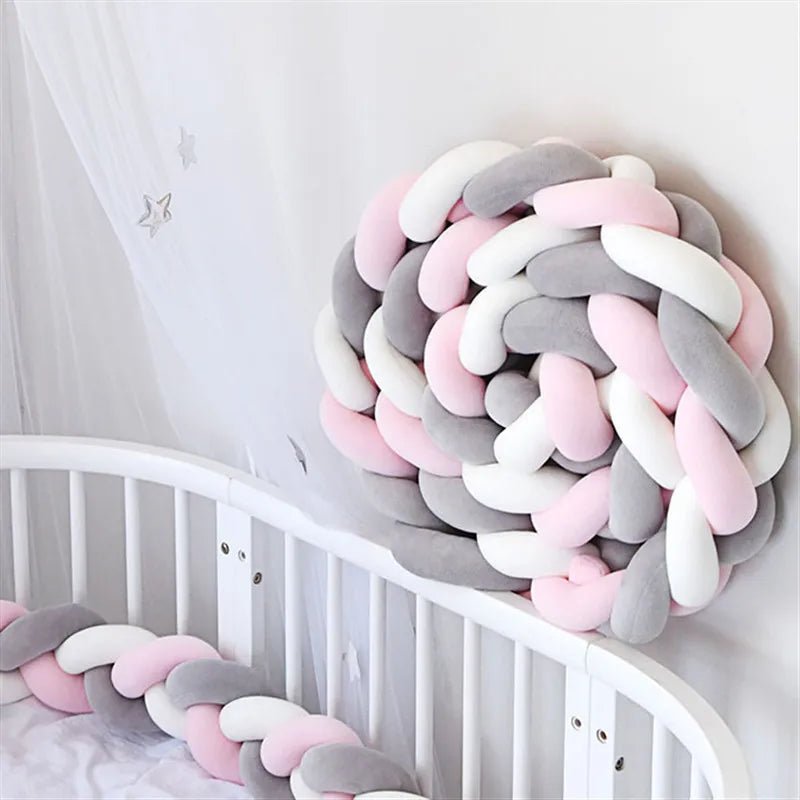 Tour de Lit Bébé Tressé Nœuds – Pare-Chocs Berceau Lavable 1M 2M 3M 4M