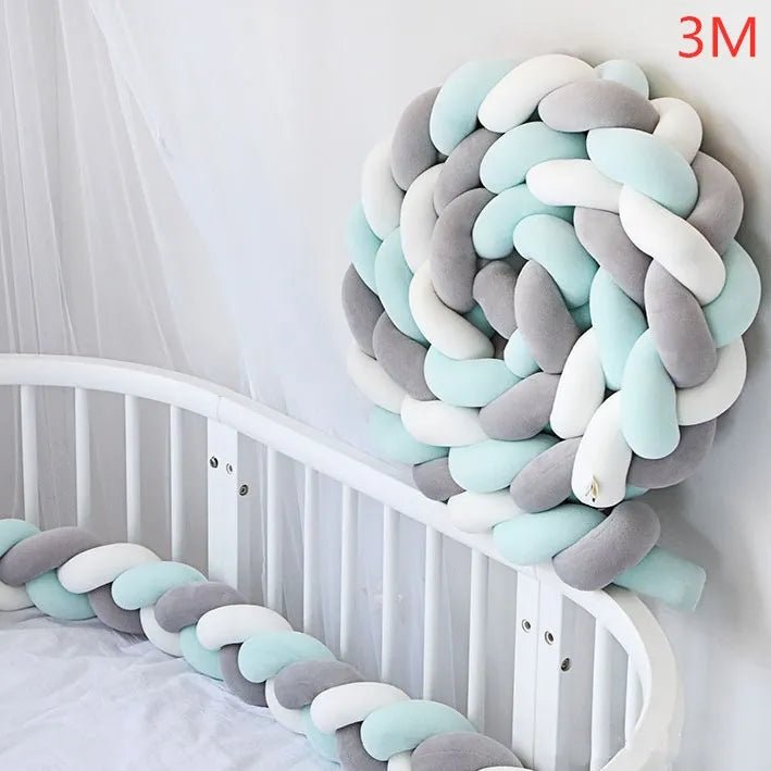 Tour de Lit Bébé Tressé Nœuds – Pare-Chocs Berceau Lavable 1M 2M 3M 4M