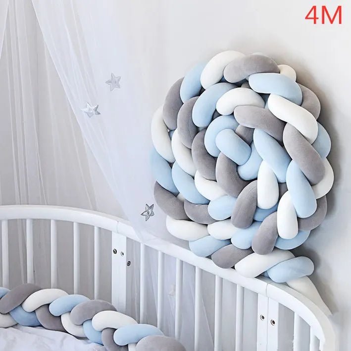 Tour de Lit Bébé Tressé Nœuds – Pare-Chocs Berceau Lavable 1M 2M 3M 4M