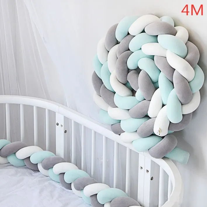 Tour de Lit Bébé Tressé Nœuds – Pare-Chocs Berceau Lavable 1M 2M 3M 4M