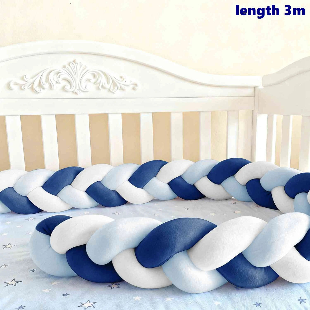Tour de Lit Bébé Tressé Nœuds Spandex Doux – Pare-Chocs Berceau Unisexe 1M 2M 3M 4M