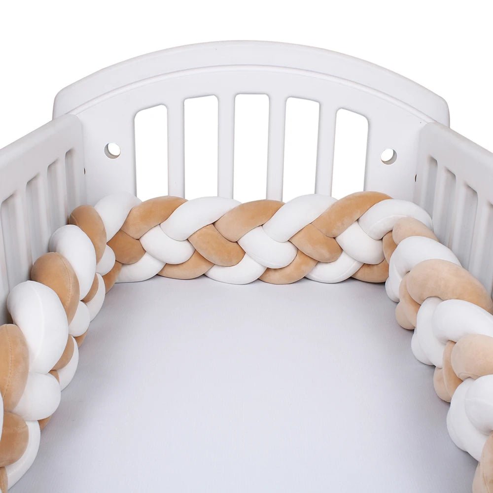 Tour de Lit Tressé pour Bébé – Coton Doux | 2.2M / 3M / 3.6M | Protection et Déco Lit Bébé