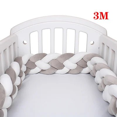 Tour de Lit Tressé pour Bébé – Coton Doux | 2.2M / 3M / 3.6M | Protection et Déco Lit Bébé