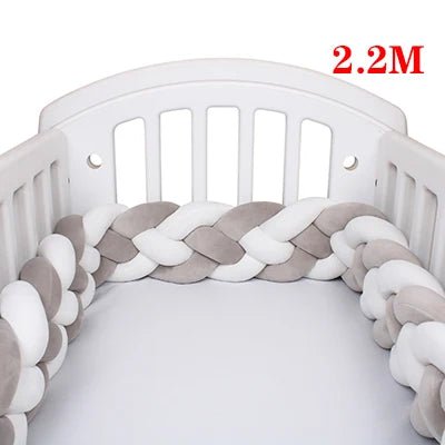Tour de Lit Tressé pour Bébé – Coton Doux | 2.2M / 3M / 3.6M | Protection et Déco Lit Bébé