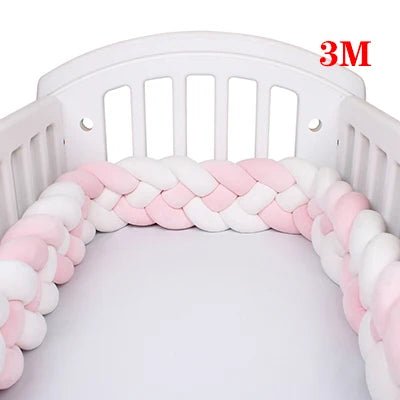 Tour de Lit Tressé pour Bébé – Coton Doux | 2.2M / 3M / 3.6M | Protection et Déco Lit Bébé