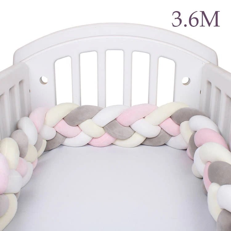 Tour de Lit Tressé pour Bébé – Coton Doux | 2.2M / 3M / 3.6M | Protection et Déco Lit Bébé