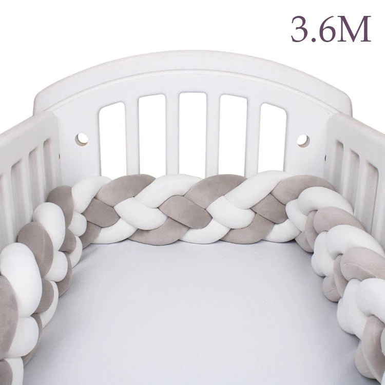 Tour de Lit Tressé pour Bébé – Coton Doux | 2.2M / 3M / 3.6M | Protection et Déco Lit Bébé