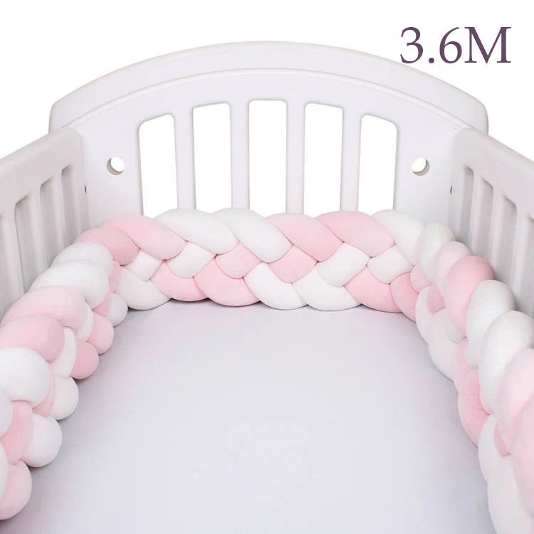 Tour de Lit Tressé pour Bébé – Coton Doux | 2.2M / 3M / 3.6M | Protection et Déco Lit Bébé