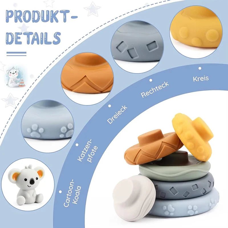 Tour À Empiler Bébé Montessori – Anneau Empilage Sensoriel Développement Intellectuel & Motricité Fine