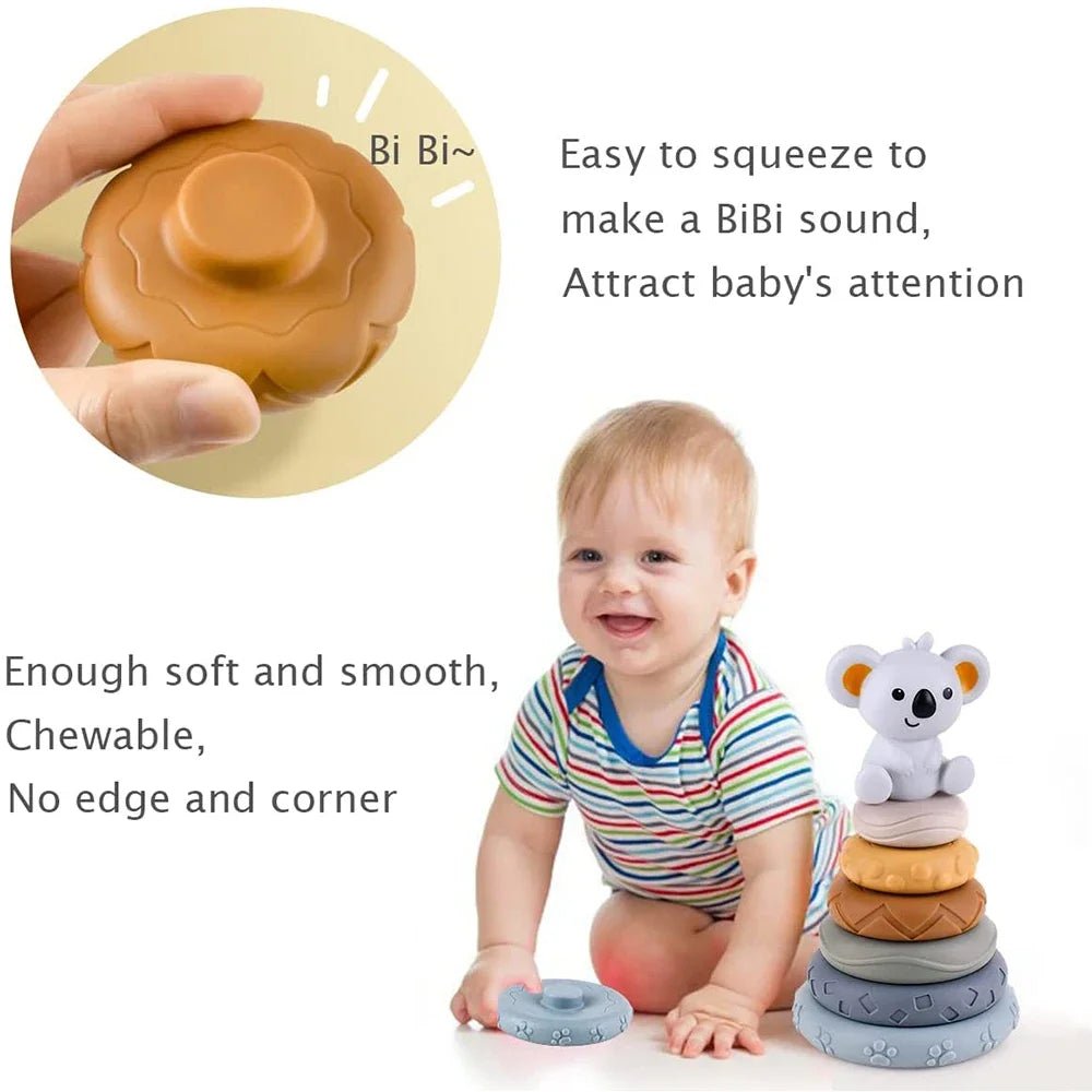 Tour À Empiler Bébé Montessori – Anneau Empilage Sensoriel Développement Intellectuel & Motricité Fine