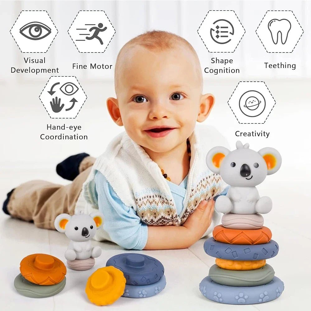 Tour À Empiler Bébé Montessori – Anneau Empilage Sensoriel Développement Intellectuel & Motricité Fine