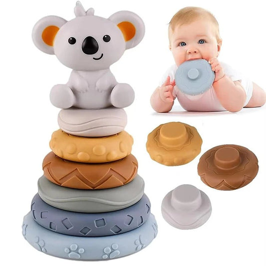 Tour À Empiler Bébé Montessori – Anneau Empilage Sensoriel Développement Intellectuel & Motricité Fine