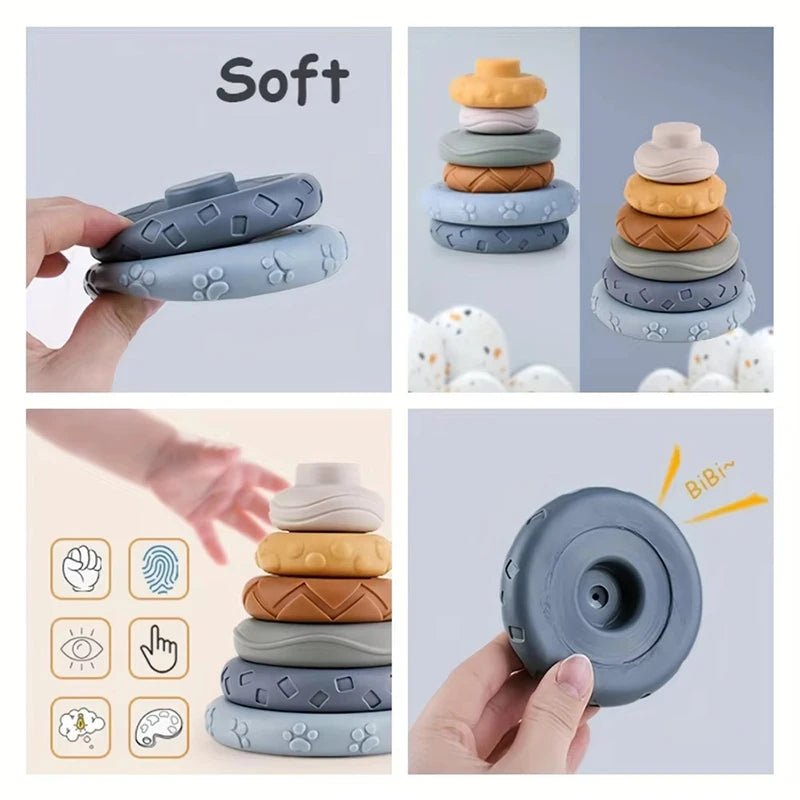 Tour À Empiler Bébé Montessori – Anneau Empilage Sensoriel Développement Intellectuel & Motricité Fine