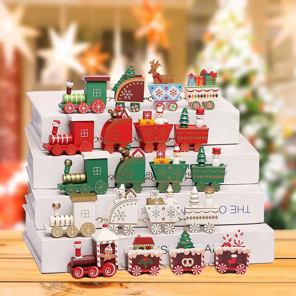 Miniature Wooden Christmas Train – Tree & Table Decoration for Holidays 2025, Children's Gift for New Year 2026