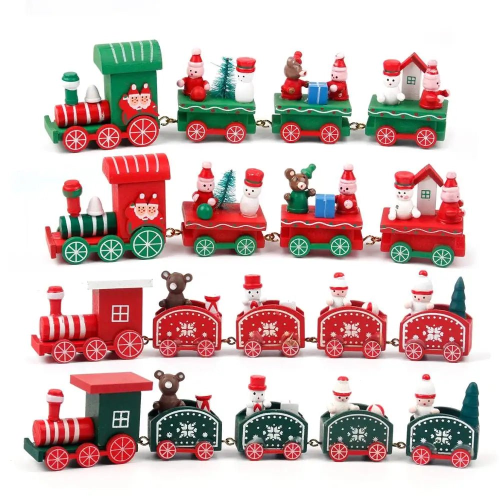 Miniature Wooden Christmas Train – Tree & Table Decoration for Holidays 2025, Children's Gift for New Year 2026