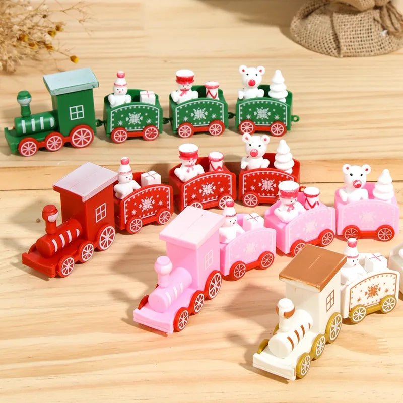 Miniature Wooden Christmas Train – Tree & Table Decoration for Holidays 2025, Children's Gift for New Year 2026