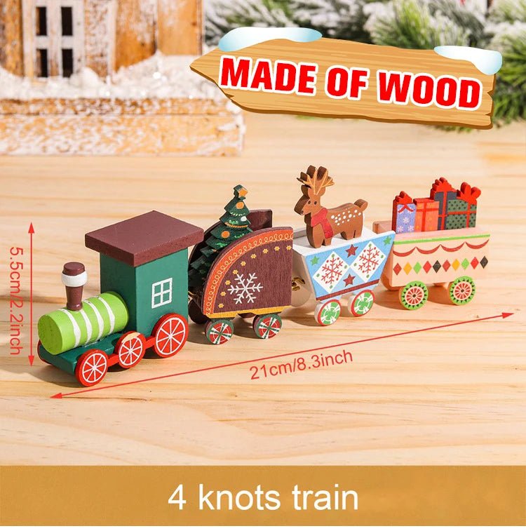 Miniature Wooden Christmas Train – Tree & Table Decoration for Holidays 2025, Children's Gift for New Year 2026