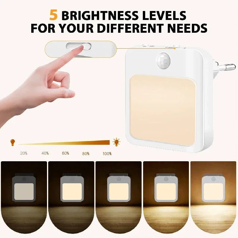 Veilleuse Prise Murale LED Capteur de Mouvement – Lampe Nuit Automatique Chambre Bébé & Enfant